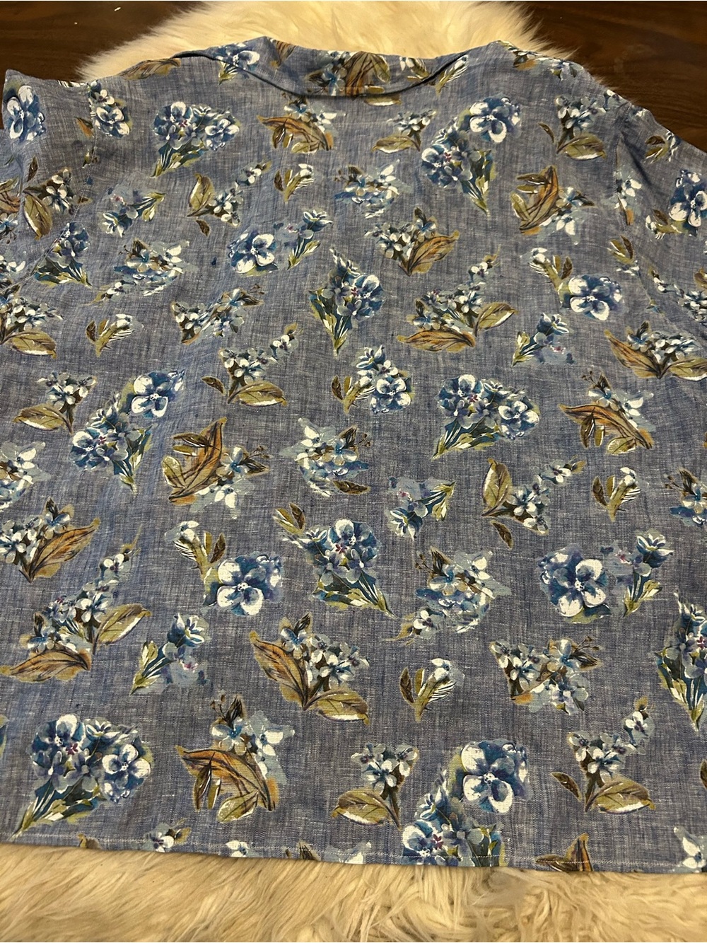 FRANK & EILEEN ‘Rosie’ 100% Linen Short Sleeve Shirt Floral & Bird Print - Picture 9 of 16